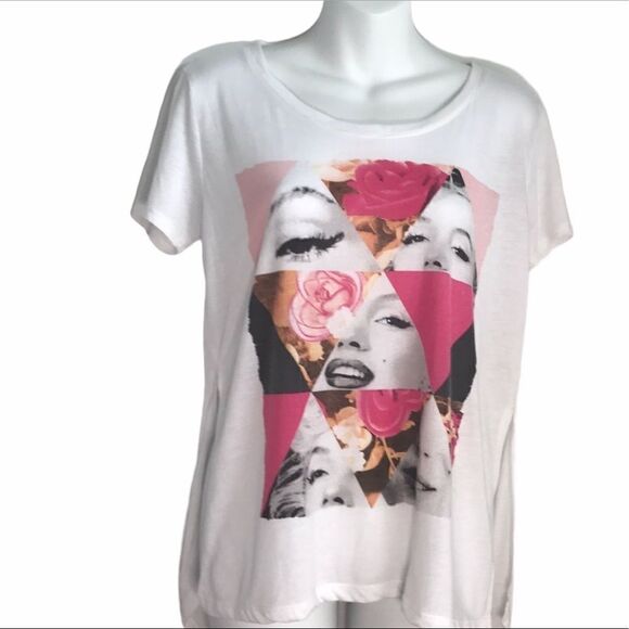 Marilyn Monroe Graphic Tee White Short Sleeve - Picture 7 of 12